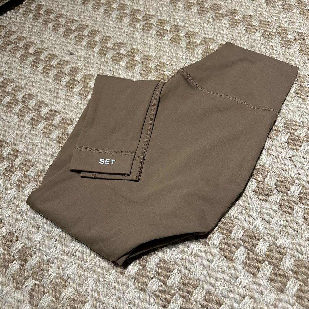 SETactive Luxform Leggings Size Medium Brown Green Sage Color - Picture 3 of 10